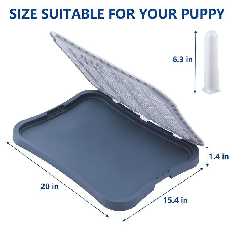 Pee Pad Holder, Indoor Potty Tray for Puppy and Small Size Dog with Pee Wall, Non-Skid Feet(Black)