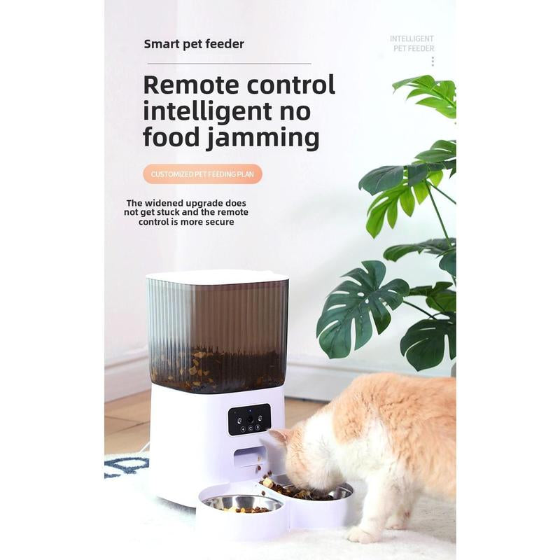 5L Automatic Pet Feeder with 1080P Camera Remote Feeding & Monitoring & Scheduled Feeding Cat&Dog Food Bowl 2-Way Voice + Portion Control APP