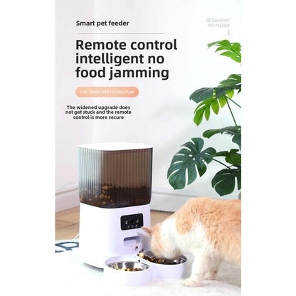 5L Automatic Pet Feeder with 1080P Camera Remote Feeding & Monitoring & Scheduled Feeding Cat&Dog Food Bowl 2-Way Voice + Portion Control APP