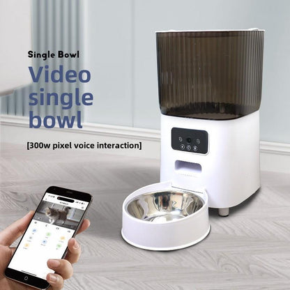 5L Automatic Pet Feeder with 1080P Camera Remote Feeding & Monitoring & Scheduled Feeding Cat&Dog Food Bowl 2-Way Voice + Portion Control APP