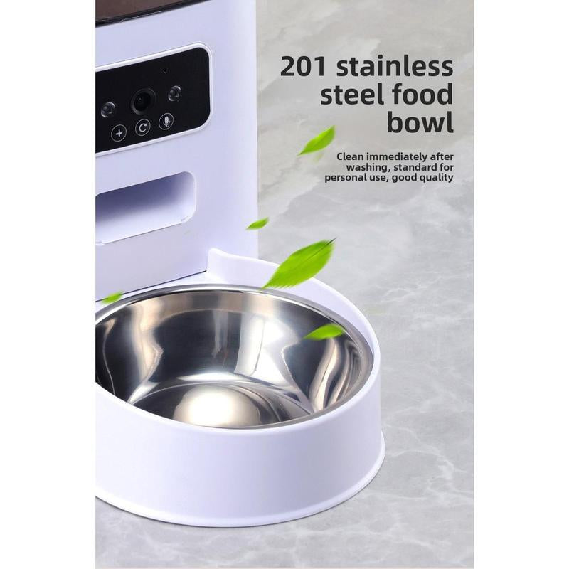 5L Automatic Pet Feeder with 1080P Camera Remote Feeding & Monitoring & Scheduled Feeding Cat&Dog Food Bowl 2-Way Voice + Portion Control APP