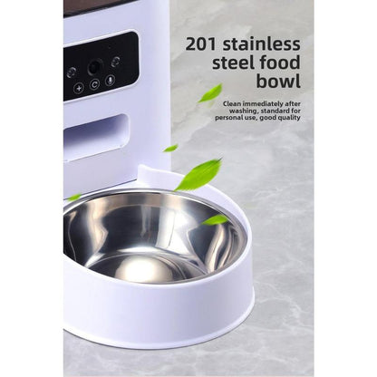 5L Automatic Pet Feeder with 1080P Camera Remote Feeding & Monitoring & Scheduled Feeding Cat&Dog Food Bowl 2-Way Voice + Portion Control APP